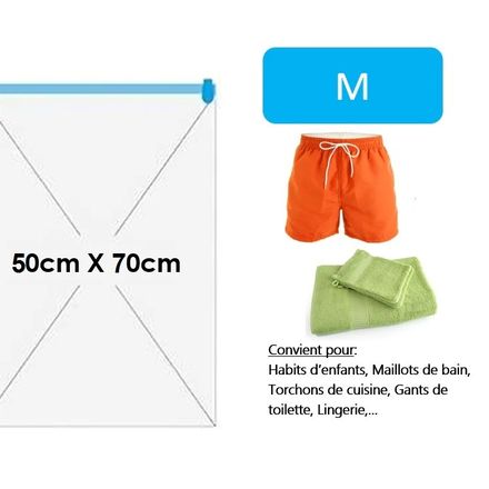 Pack 5 Sac De Rangement Pour Voyage Avec Pompe – Sac Sous Vide Stockage Vêtement thumbnail 6