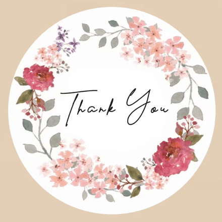 100 Autocollants Ronds À Motif Floral thumbnail 1