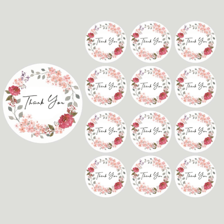 100 Autocollants Ronds À Motif Floral thumbnail 2
