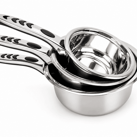 Set De 3 Casseroles En Acier Inoxydable Avec Poignées Ergonomiques 3.5 Mm  thumbnail 1