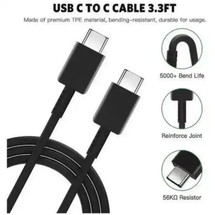 Chargeur Secteur Ultra Rapide 45w – Adaptateur Usb-c Avec Câble Usb-c Vers Usb-c thumbnail 2