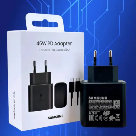 Chargeur Secteur Ultra Rapide 45w – Adaptateur Usb-c Avec Câble Usb-c Vers Usb-c thumbnail 1