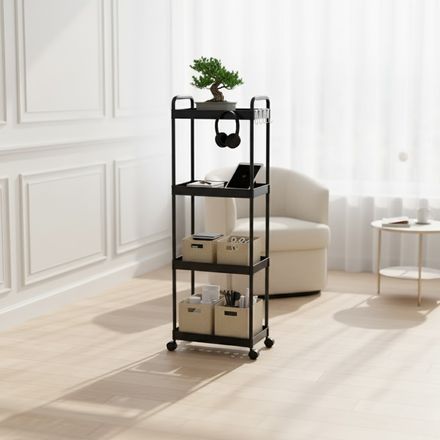 Étagère De Rangement Multifonction À 4 Niveaux Avec Roulettes thumbnail 4