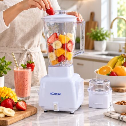 Mixeur Blender 2 En 1 – 36 × 17 Cm + Broyeur 10,5 × 8,5 Cm – Bol 1 L – Lames En Acier Inoxydable thumbnail 7