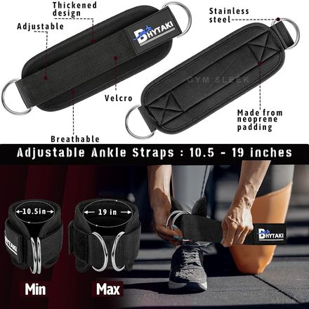 Sangle De Cheville Réglable Pour Musculation Avec Mousqueton Accessoires Fitness Pour Fessiers Jambes Et Hanches Kick Back Glutes thumbnail 6