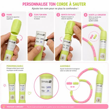 Corde À Sauter À Perles 2,8 M – Poignées Confortables Tpe  thumbnail 4