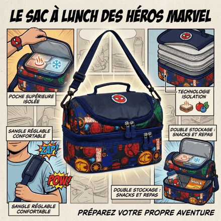 Sac Isotherme Déjeuner Spiderman 24 × 15 × 17 Cm – Noir thumbnail 6