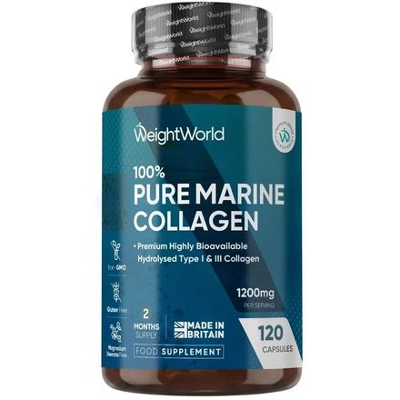 100% Pure Collagene Marin Hydrolysé 1200 Mg Peau, Les Cheveux, Ongles, Os Et Les Articulations thumbnail 1