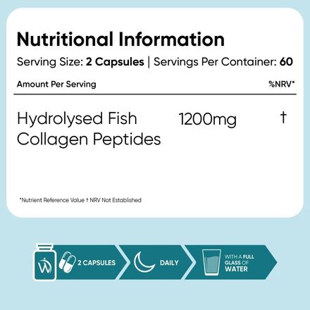 100% Pure Collagene Marin Hydrolysé 1200 Mg Peau, Les Cheveux, Ongles, Os Et Les Articulations thumbnail 3