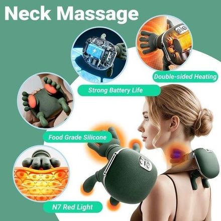 Masseur Chauffant Nuque & Épaules Sans Fil Shiatsu Massage Par Pétrissage Rechargeable thumbnail 3