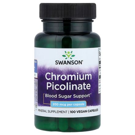 Picolinate De Chrome, 200 Μg, 100 Capsules Véganes thumbnail 1