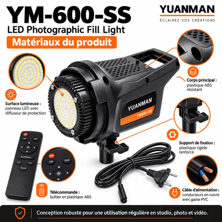 Projecteur Led Photographique Ym600-ss - 21cm X 20cm thumbnail 4