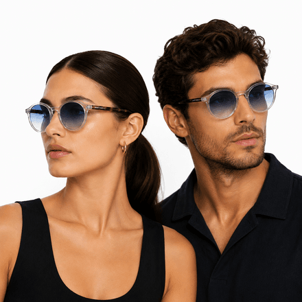Lunettes De Soleil Transparentes Rondes Dégradé thumbnail 4
