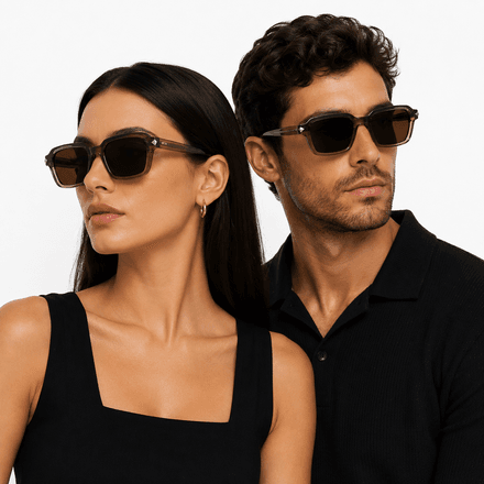 Lunettes De Soleil Martinelli Transparentes Carrées Marron Dégradé thumbnail 4