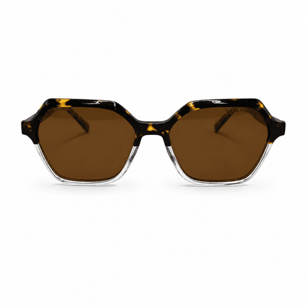 Lunettes De Soleil Hexagonales Écaille  thumbnail 1