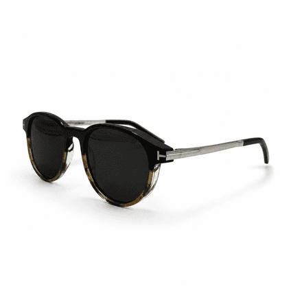 Lunettes De Soleil Rondes Bicolores - Style Élégant Unisexe thumbnail 2