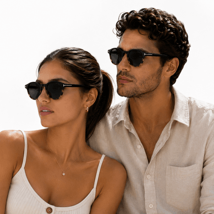 Lunettes De Soleil Rondes Bicolores - Style Élégant Unisexe thumbnail 4