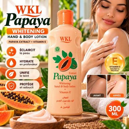 Papaye Lotion Corporelle Vitamine E 300ml Hydratante Nourrissante thumbnail 2