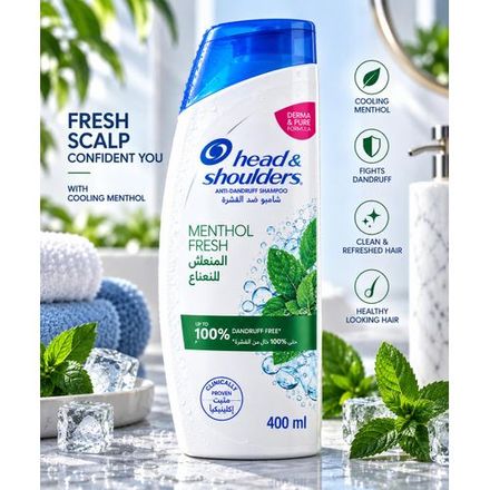 Menthol Fresh Shampoing Antipelliculaire Fraîcheur Mentholée thumbnail 2