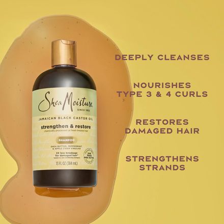 Shea Moisture Shampooing Fortifiant Et Réparateur, Huile De Ricin Noire Jamaïcaine - 384ml thumbnail 2