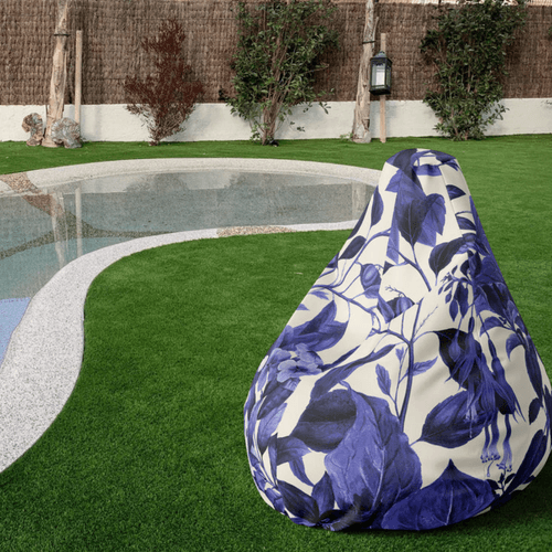  Pouf Blue floral