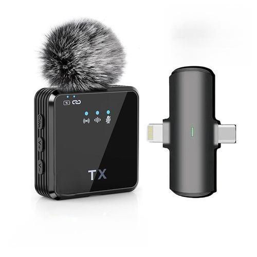 Microphone sans fil Lavalier 2 en 1 Lightning iPhone et Type-c