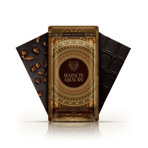 Tablette Chocolat Noir Aux Ecorces D’Orange Confites & Cannelle