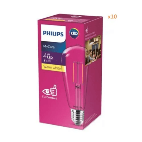 Lot de 10 Lampes LED Classic 4-40W ST64 E27 830 CL  blanc chaud