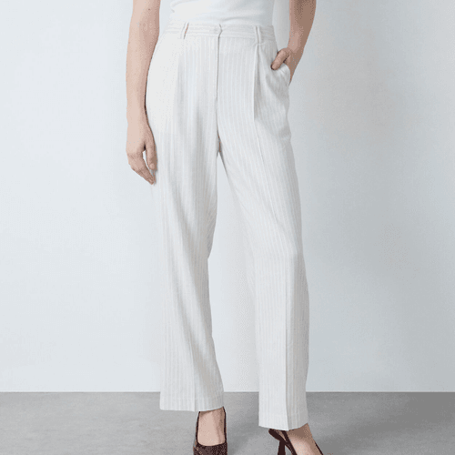 Pantalon Large Rayé