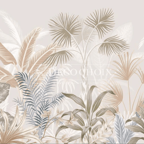 Papier peint tropical rose