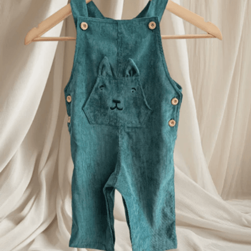 Salopette en velours pour enfant -Vert