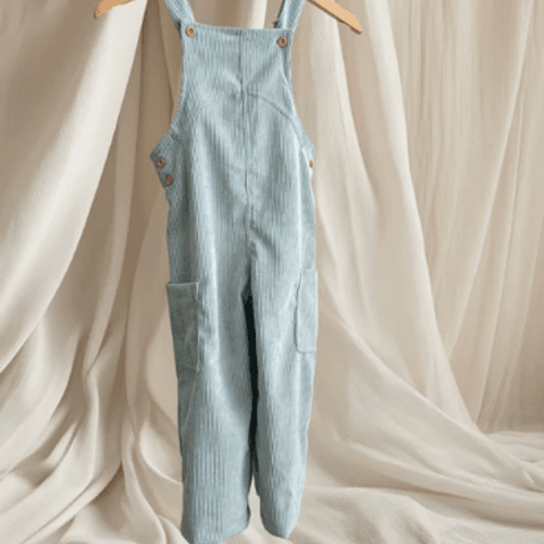 Salopette en velours pour enfant -Bleu ciel
