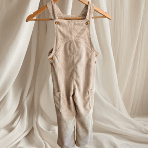 Salopette en velours pour enfant -Beige