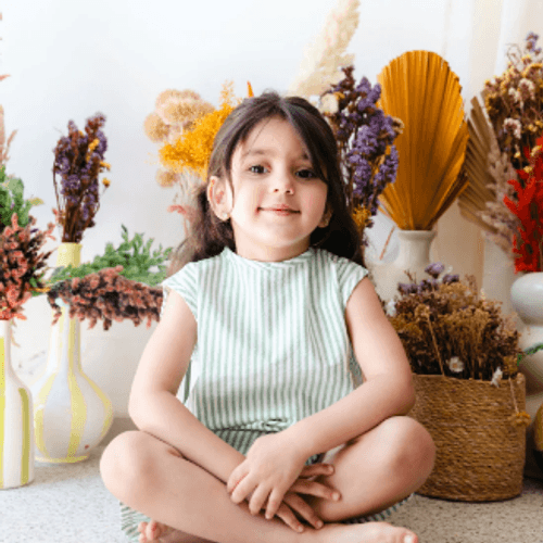 Ensemble TIKKI 2 Pieces pour enfant fille chemisier a nœud et short rayé