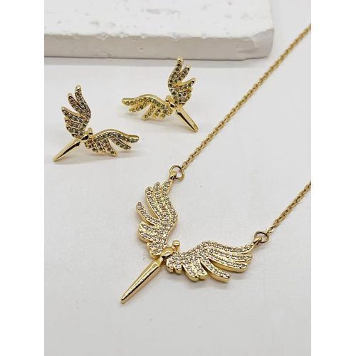 Ensemble de Boucles D'oreilles avec Ailes D'ange