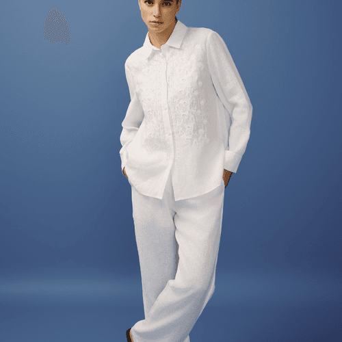 Pantalon en Lin Blanc