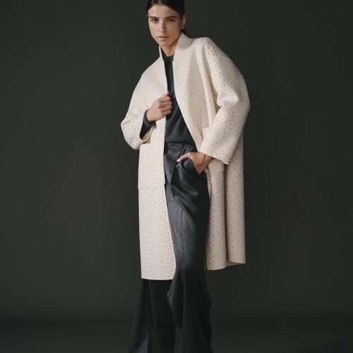 MANTEAU A STRASS BLANC