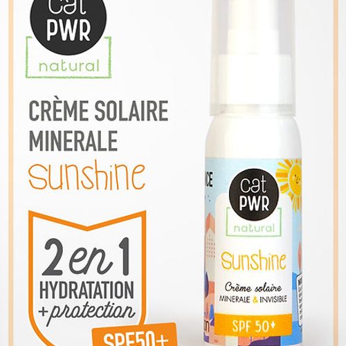 Sunshine Crème / Ecran Solaire Naturel Minéral & Invisible SPF50+