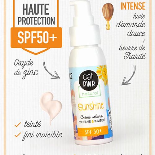 Sunshine Crème / Ecran Solaire Naturel Minéral & Invisible SPF50+