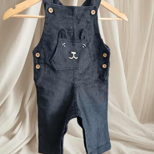 Salopette en velours pour enfant -Bleu