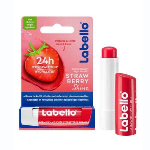 Labello Baume à Lèvres Strawberry Shine - Soin des Lèvres Hydratation 24h