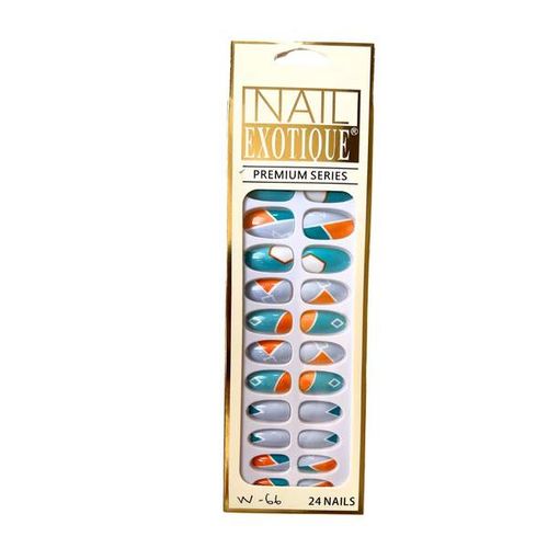 24 Pièces Faux Ongles Adhésif Double Face W-66