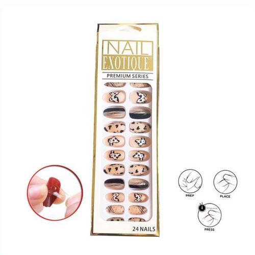24 Pièces Faux Ongles Adhésif Double Face