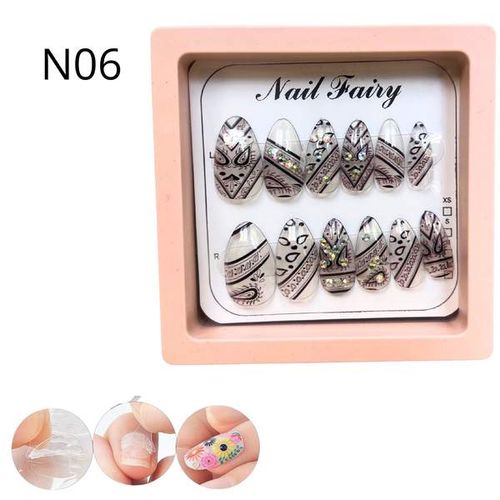 12 Pièces Faux Ongles + Ruban Adhésif Double Face N06