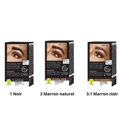 Teinture Sourcils 100% Vegan Disponible en 3 : Noir Marrons Clair Foncé