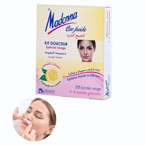Madonna Bandes de Cire Froide Visage Peaux Sensibles 20+4 Gratuit