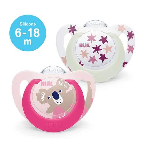 Nuk 2 Sucette Star Night & Day 6-18m Filles