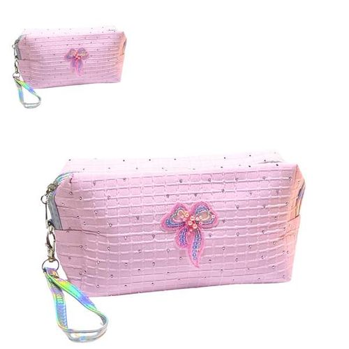 Trousse en Tissu Fleur Rose Clair