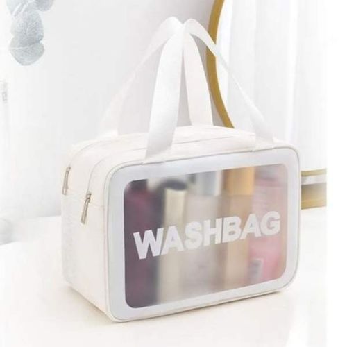 Grande Trousse de Toilette de Voyage Portable Blanche Washbag