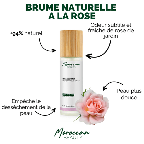 Brume Naturelle à la Rose - +94% Naturel